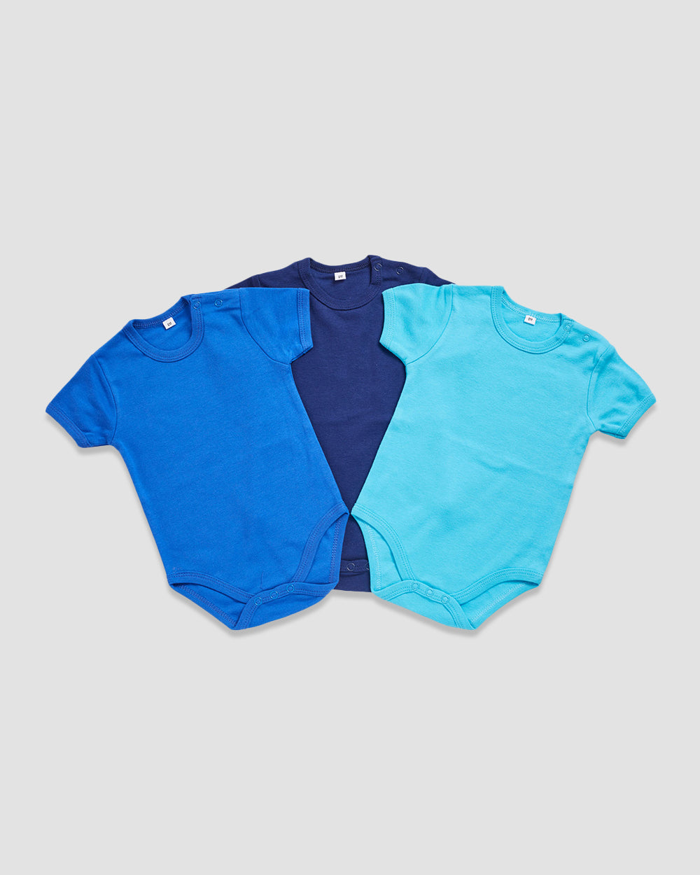 3 בגדי גוף קצרים | תכלת-כחול רויאל-נייבי