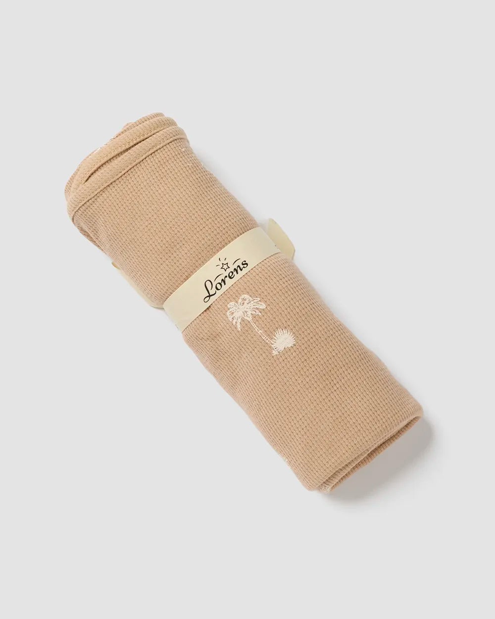 שמיכה גדולה מבד פיקה Palm tree | חום בהיר